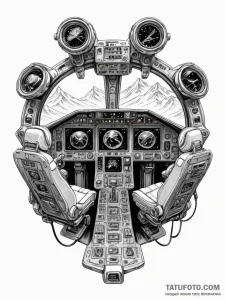 Tattoo design a detailed spaceship cockpit vi... - эскиз тату (№1751111474_0, 28.06.2025 11:51) — Tatufoto.com
