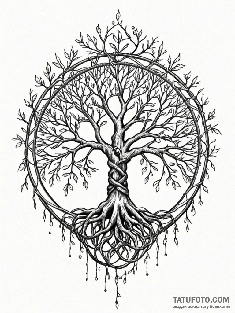 Tattoo sketch: a kolovrat made of interwoven... - эскиз тату (№1751111561_0, 28.06.2025 11:52) — Tatufoto.com