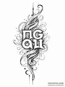 Tattoo design 'lag' with wavy, distorted text... - эскиз тату (№1751111660_0, 28.06.2025 11:54) — Tatufoto.com