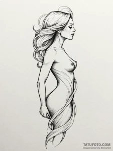 Tattoo design a flowing line that subtly high... - эскиз тату (№1751112404_0, 28.06.2025 12:06) — Tatufoto.com