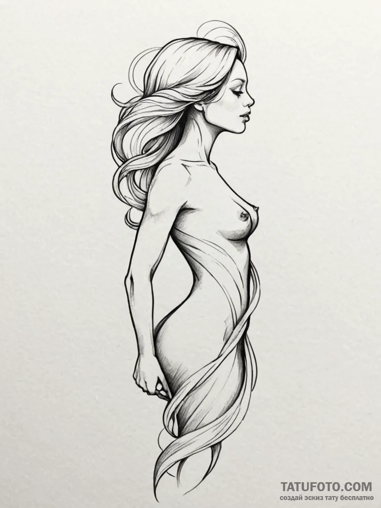 Tattoo design a flowing line that subtly high... - эскиз тату (№1751112404_0, 28.06.2025 12:06) — Tatufoto.com