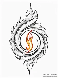 Tattoo sketch a powerful fire swirling into a… — эскиз тату (№1751113187_0, 28.06.2025 12:19) — Tatufoto.com