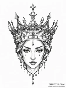 Tattoo design a crown symbolizing the head of… — эскиз тату (№1751113664_0, 28.06.2025 12:27) — Tatufoto.com