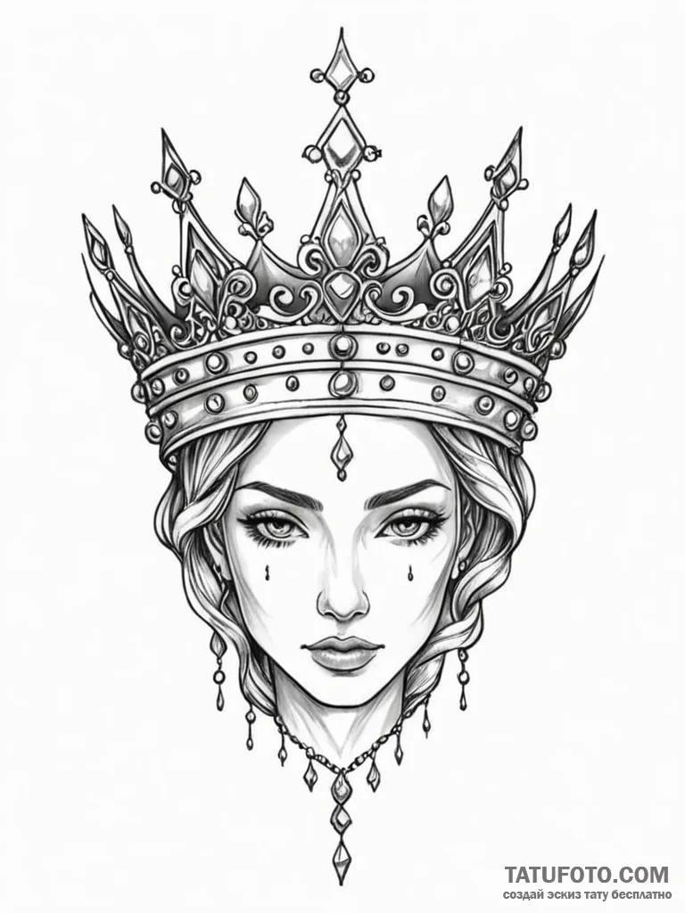Tattoo design a crown symbolizing the head of... - эскиз тату (№1751113664_0, 28.06.2025 12:27) — Tatufoto.com