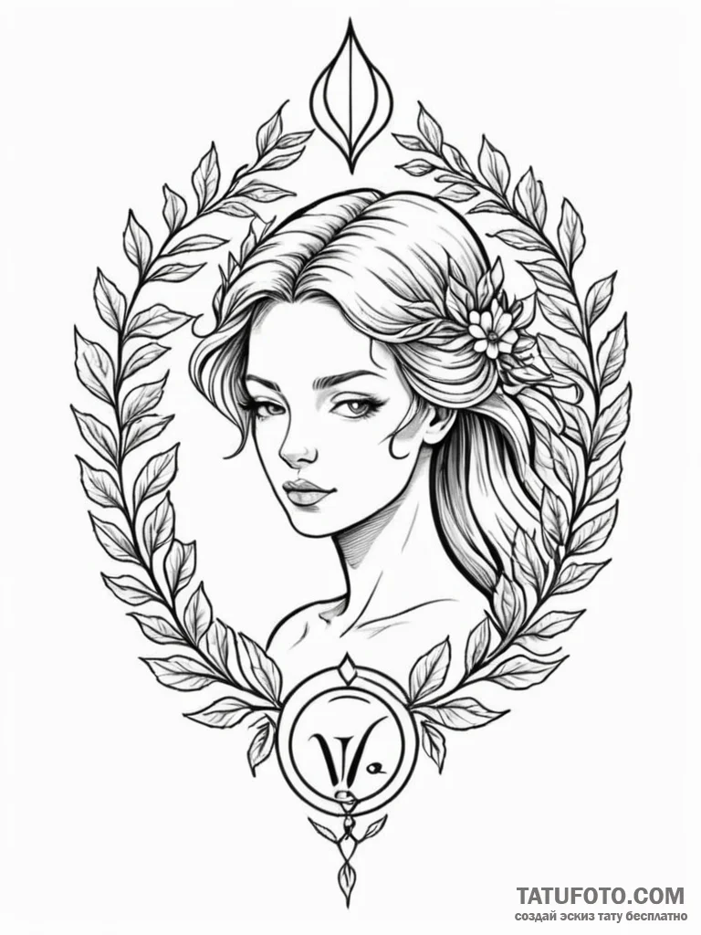 Tattoo design a virgo symbol emerging from fe... - эскиз тату (№1751113742_0, 28.06.2025 12:29) — Tatufoto.com