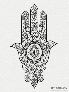 Tattoo design a traditional ‘hamsa’ hand with… — эскиз тату (№1751113822_0, 28.06.2025 12:30) — Tatufoto.com