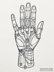 Tattoo sketch a vr glove with intricate senso… — эскиз тату (№1751113981_0, 28.06.2025 12:33) — Tatufoto.com