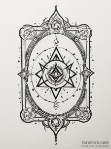 Tattoo design a magical grimoire with a glowi... - эскиз тату (№1751114215_0, 28.06.2025 12:36) — Tatufoto.com