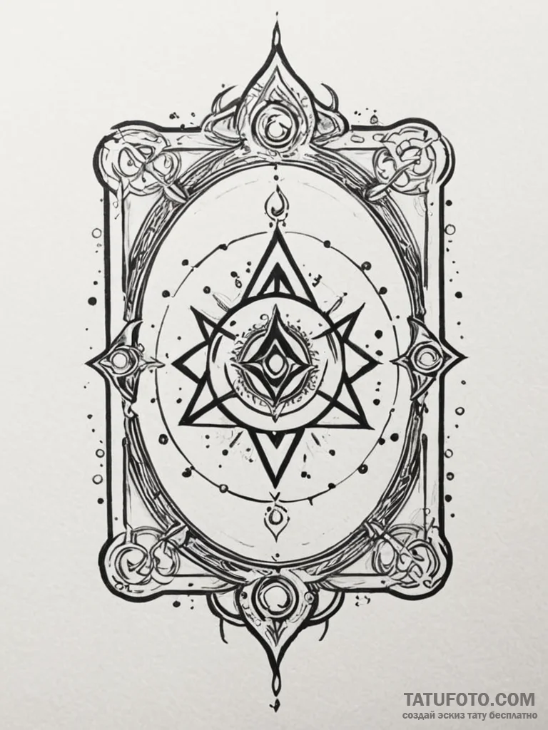 Tattoo design a magical grimoire with a glowi... - эскиз тату (№1751114215_0, 28.06.2025 12:36) — Tatufoto.com