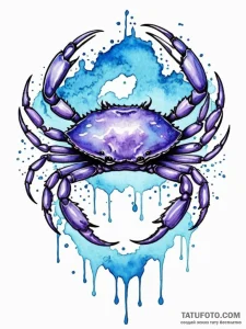 Tattoo design a cancer crab, outlined in thin... - эскиз тату (№1751114464_0, 28.06.2025 12:41) — Tatufoto.com