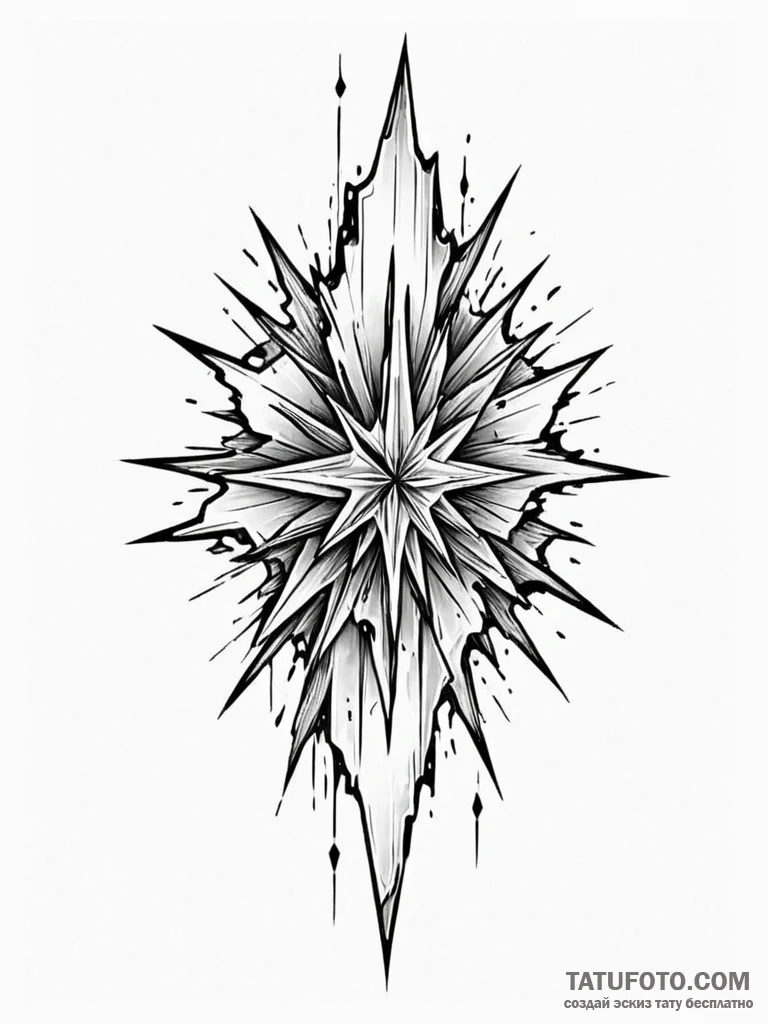 Tattoo sketch a shattered glass effect, with... - эскиз тату (№1751115128_0, 28.06.2025 12:52) — Tatufoto.com