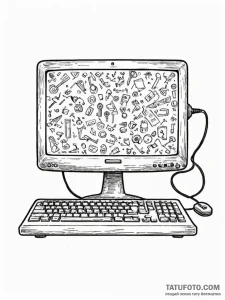 Tattoo design a stylized "press any key" mess... - эскиз тату (№1751115222_0, 28.06.2025 12:53) — Tatufoto.com