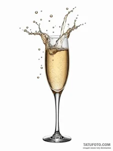A shot of a glass of champagne, with bubbles... - эскиз тату (№1751116160_0, 28.06.2025 13:09) — Tatufoto.com