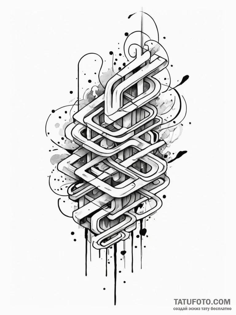 Tattoo sketch an abstract representation of g... - эскиз тату (№1751116305_0, 28.06.2025 13:11) — Tatufoto.com