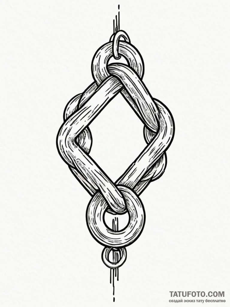 Tattoo sketch a single, unbroken chain link,... - эскиз тату (№1751116857_0, 28.06.2025 13:20) — Tatufoto.com
