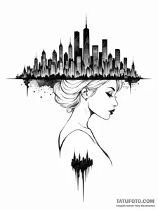 Tattoo design a retro character silhouette ag... - эскиз тату (№1751119017_0, 28.06.2025 13:56) — Tatufoto.com