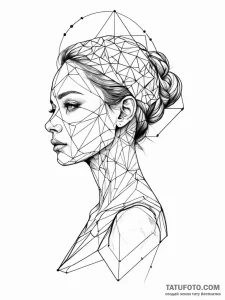 Tattoo sketch a person's silhouette merging w... - эскиз тату (№1751119101_0, 28.06.2025 13:58) — Tatufoto.com