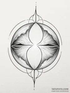 Tattoo design a glowing orb split into two ha... - эскиз тату (№1751119279_0, 28.06.2025 14:01) — Tatufoto.com
