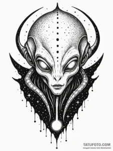 Tattoo design an abstract alien language or s... - эскиз тату (№1751119505_0, 28.06.2025 14:05) — Tatufoto.com
