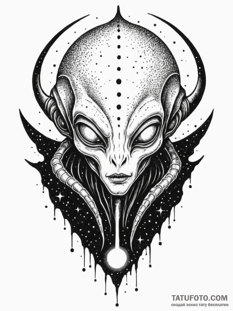 Tattoo design an abstract alien language or s... - эскиз тату (№1751119505_0, 28.06.2025 14:05) — Tatufoto.com