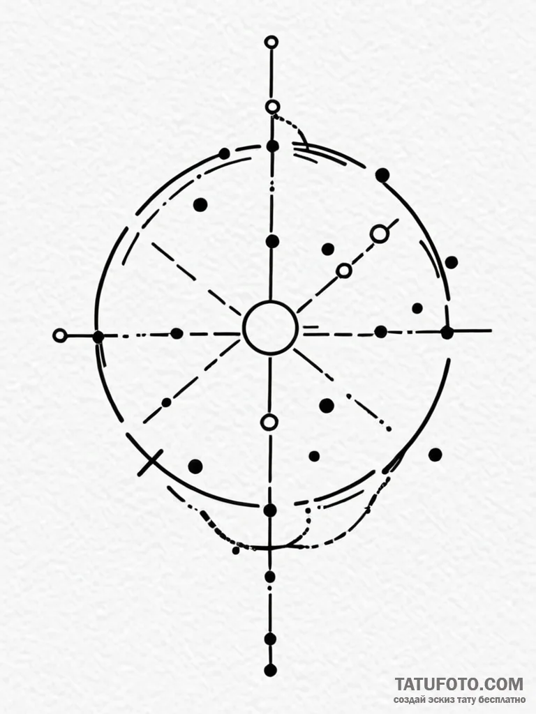 Tattoo sketch a zodiac constellation with a s... - эскиз тату (№1751121178_0, 28.06.2025 14:32) — Tatufoto.com
