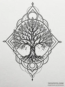 A geometric tattoo design that merges the kol... - эскиз тату (№1751122398_0, 28.06.2025 14:53) — Tatufoto.com