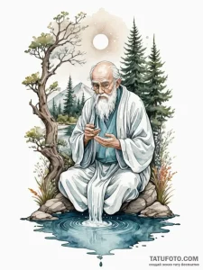 Tattoo design: watercolor style, showing vele... - эскиз тату (№1751122861_0, 28.06.2025 15:01) — Tatufoto.com