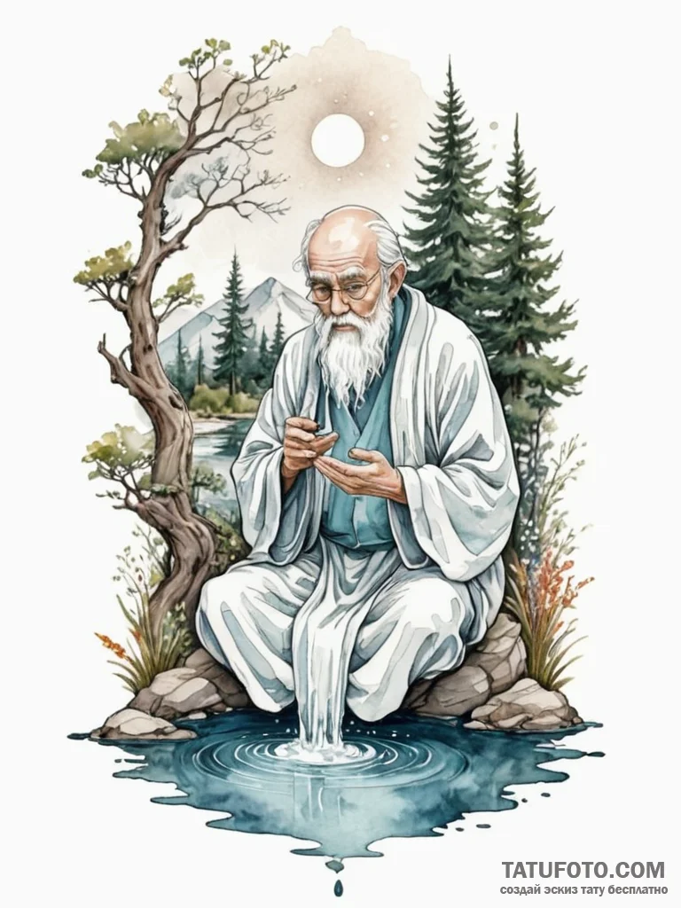 Tattoo design: watercolor style, showing vele... - эскиз тату (№1751122861_0, 28.06.2025 15:01) — Tatufoto.com
