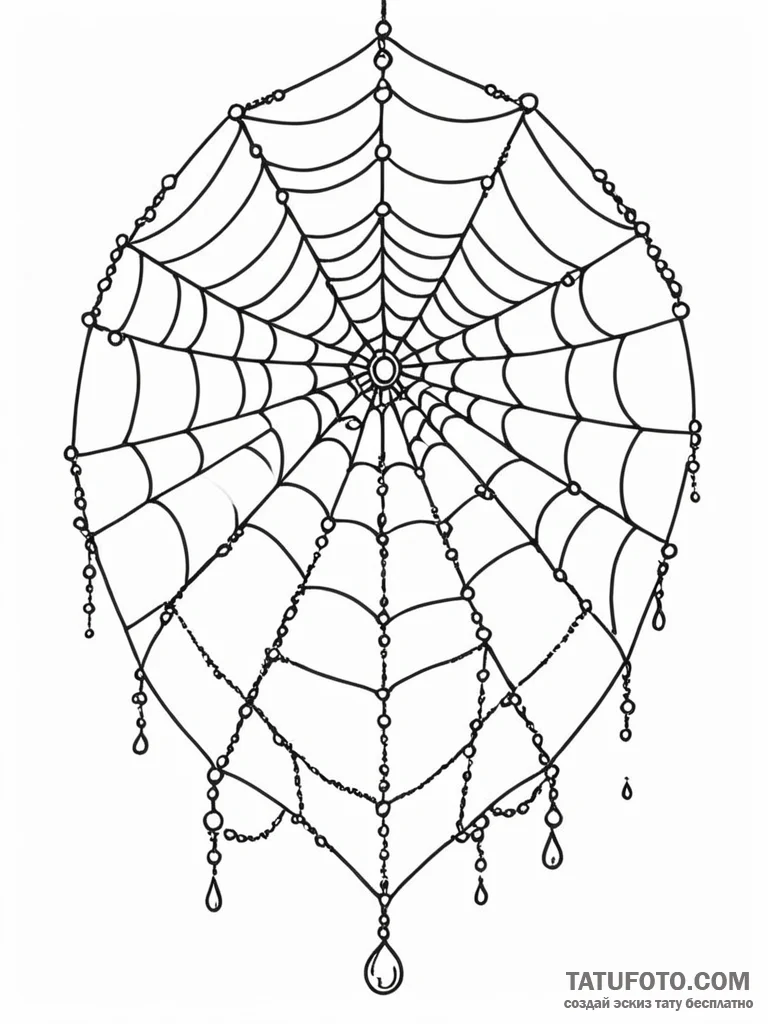 Tattoo design a delicate, intricate spiderweb... - эскиз тату (№1751123672_0, 28.06.2025 15:14) — Tatufoto.com
