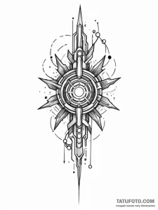 Tattoo sketch a futuristic weapon with a glow... - эскиз тату (№1751123828_0, 28.06.2025 15:17) — Tatufoto.com