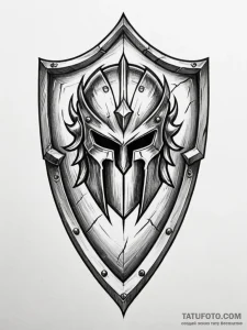 Tattoo sketch a spartan shield with an invert... - эскиз тату (№1751124069_0, 28.06.2025 15:21) — Tatufoto.com