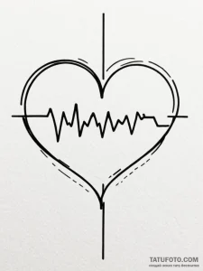 Tattoo sketch a heartbeat line that seamlessl... - эскиз тату (№1751124397_0, 28.06.2025 15:26) — Tatufoto.com