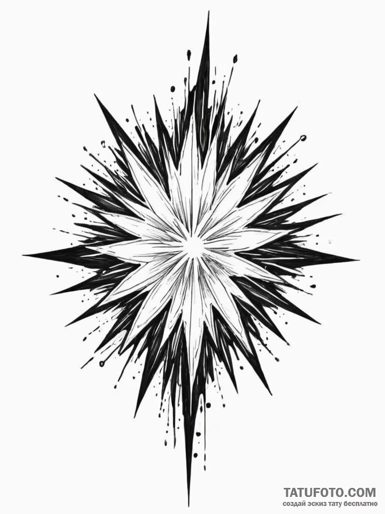 Tattoo sketch a dynamic burst of light from a... - эскиз тату (№1751124640_0, 28.06.2025 15:30) — Tatufoto.com
