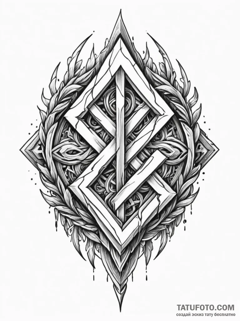 76. tattoo sketch: the rune "sila," depicted... - эскиз тату (№1751124717_0, 28.06.2025 15:31) — Tatufoto.com