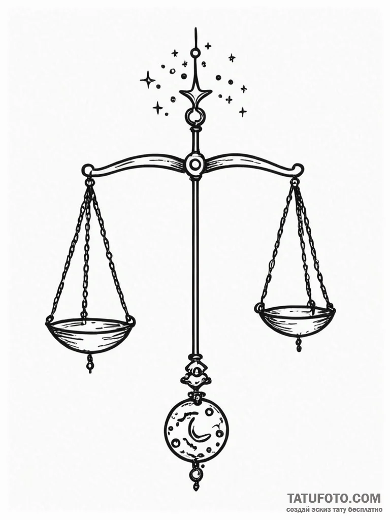 Tattoo sketch libra constellation, its stars... - эскиз тату (№1751124959_0, 28.06.2025 15:35) — Tatufoto.com