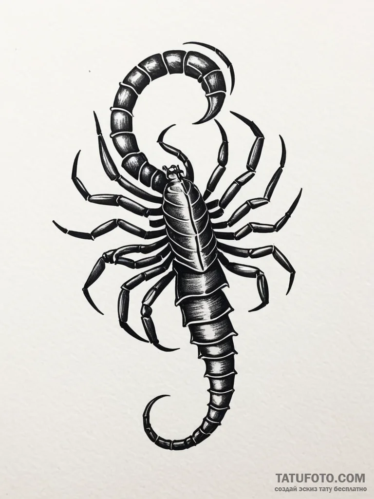 Tattoo design a scorpio scorpion's tail curli... - эскиз тату (№1751125295_0, 28.06.2025 15:41) — Tatufoto.com