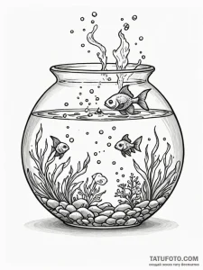 Tattoo design pisces fish wearing tiny snorke... - эскиз тату (№1751125558_0, 28.06.2025 15:45) — Tatufoto.com
