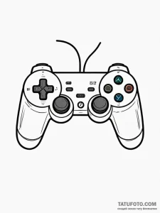 Tattoo sketch a classic game controller split... - эскиз тату (№1751125641_0, 28.06.2025 15:47) — Tatufoto.com