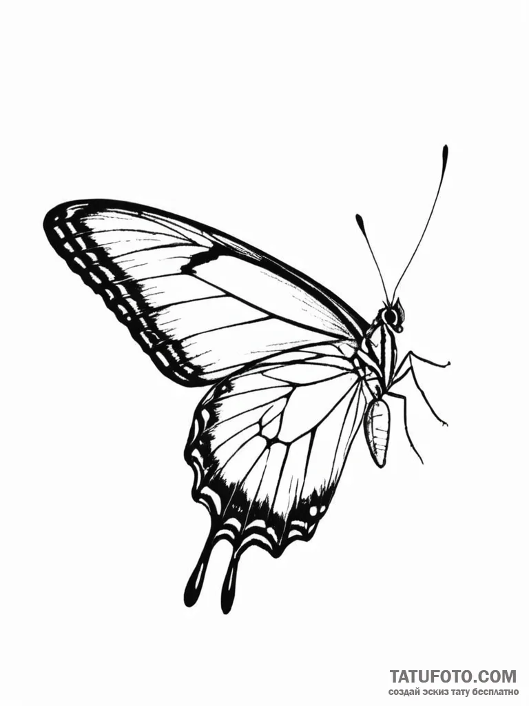 A detailed macro shot of a butterfly's wing. - эскиз тату (№1751125805_0, 28.06.2025 15:50) — Tatufoto.com