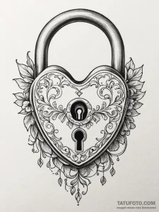 Tattoo design a stylized lock on one partner,... - эскиз тату (№1751127004_0, 28.06.2025 16:10) — Tatufoto.com