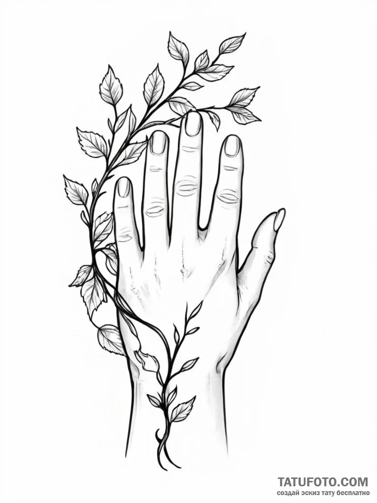 Tattoo design a delicate vine wrapping around... - эскиз тату (№1751127098_0, 28.06.2025 16:11) — Tatufoto.com