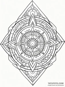 Tattoo design: a geometric mandala incorporat... - эскиз тату (№1751127334_0, 28.06.2025 16:15) — Tatufoto.com