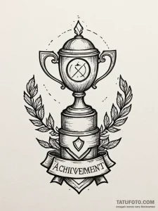 Tattoo sketch a glowing "achievement unlocked... - эскиз тату (№1751128162_0, 28.06.2025 16:29) — Tatufoto.com