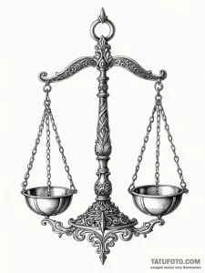 Tattoo sketch libra's scales, realistically d... - эскиз тату (№1751128902_0, 28.06.2025 16:41) — Tatufoto.com