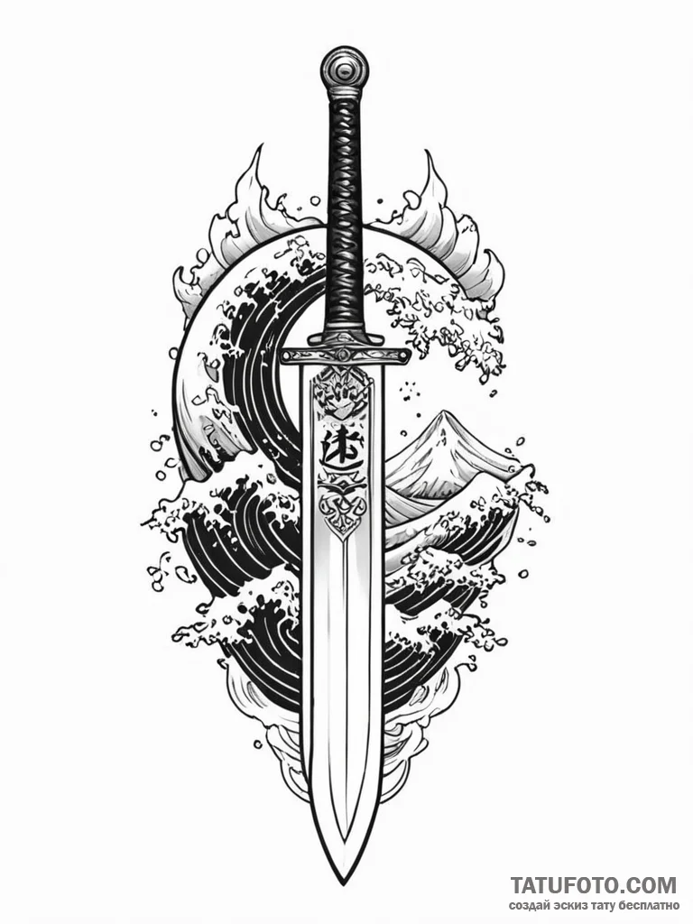 Tattoo sketch a pixelated sword and shield wi... - эскиз тату (№1751129222_0, 28.06.2025 16:47) — Tatufoto.com