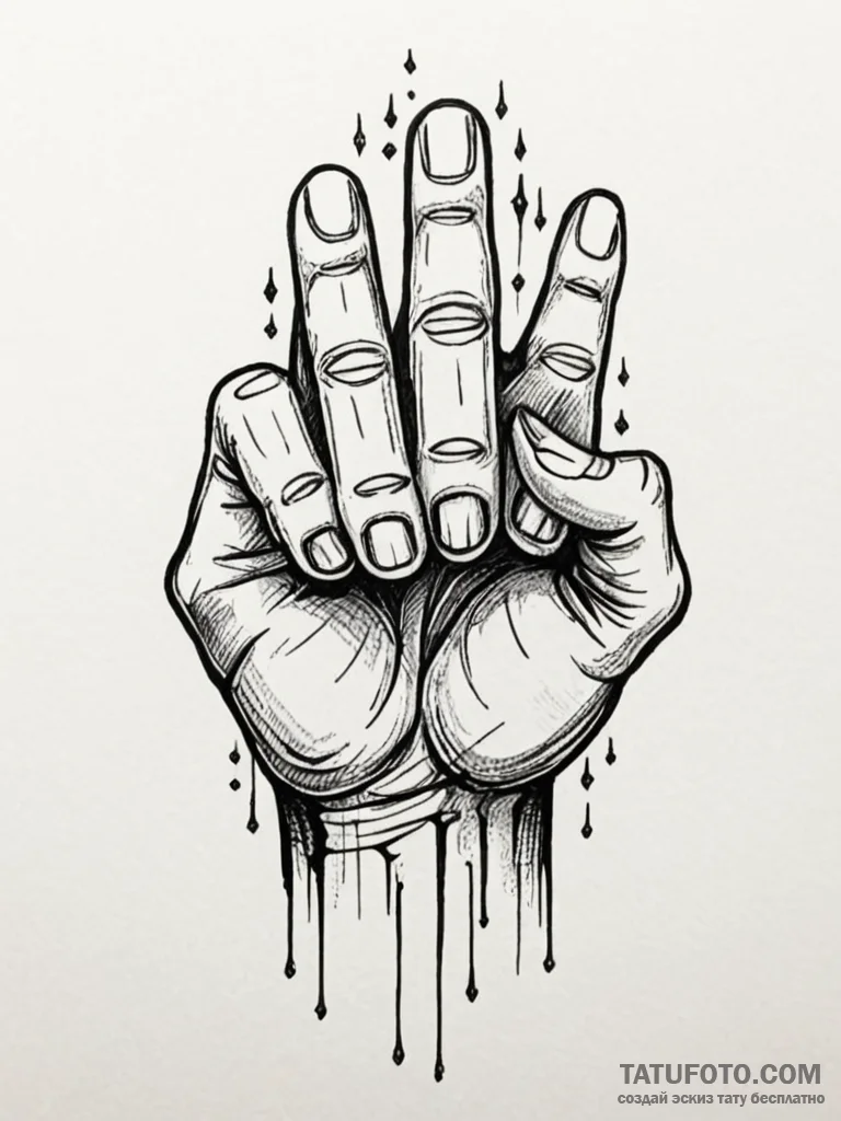 Tattoo design a clenched fist made of stylize... - эскиз тату (№1751129468_0, 28.06.2025 16:51) — Tatufoto.com