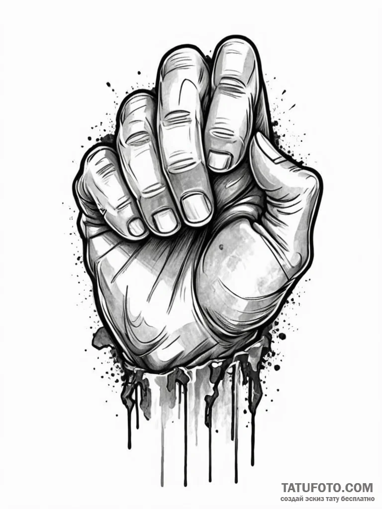 Tattoo sketch a clenched fist made of stylize... - эскиз тату (№1751130235_0, 28.06.2025 17:03) — Tatufoto.com