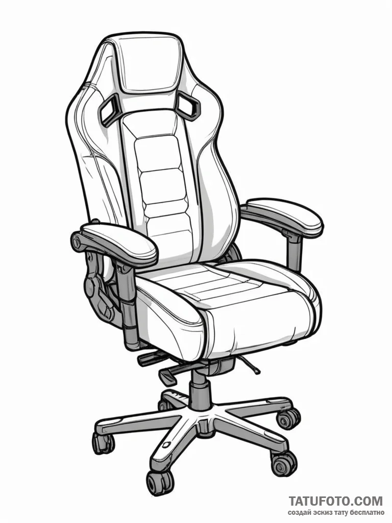 Tattoo design a gaming chair armrest with a s... - эскиз тату (№1751130650_0, 28.06.2025 17:10) — Tatufoto.com