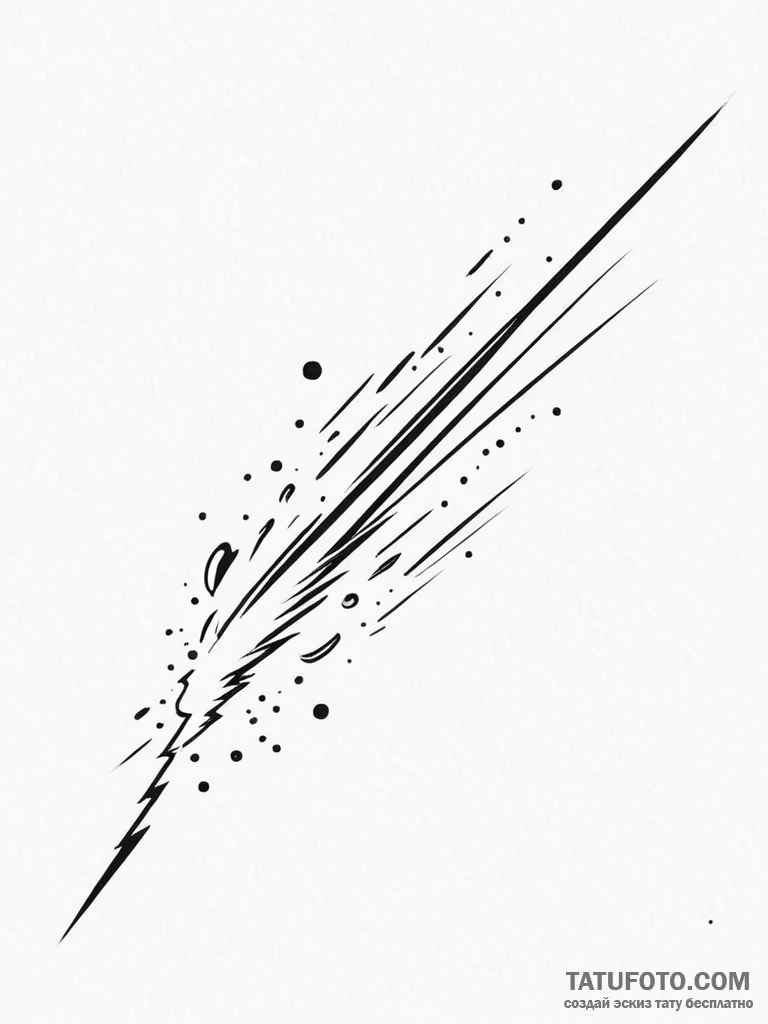 Tattoo sketch a comet streaking across the sk... - эскиз тату (№1751130894_0, 28.06.2025 17:14) — Tatufoto.com