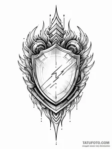 Tattoo sketch a digital shield with glitching… — эскиз тату (№1751131364_0, 28.06.2025 17:22) — Tatufoto.com
